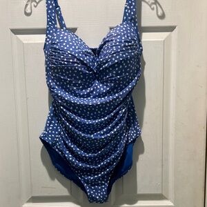 Blue Polka Dot Swimsuit